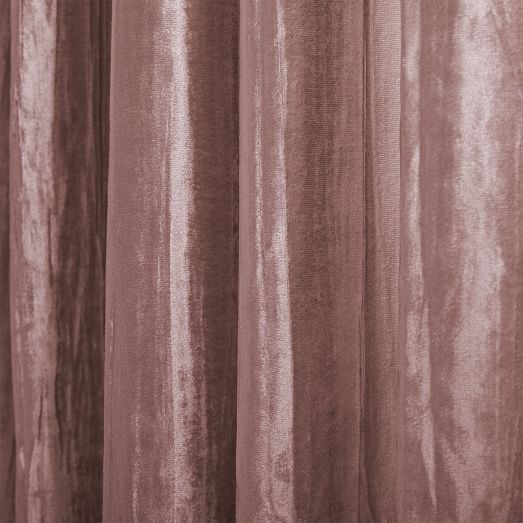 Crinkle Velvet Curtain Dusty Blush