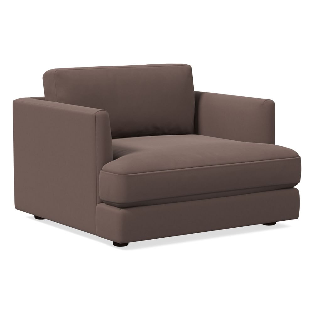 Haven Chair and a Half, Poly, Performance Velvet, Otter | West Elm