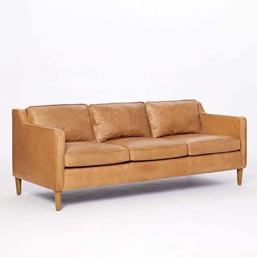 Hamilton Leather Sofa, Burnt Orange Leather Sectional Sofa