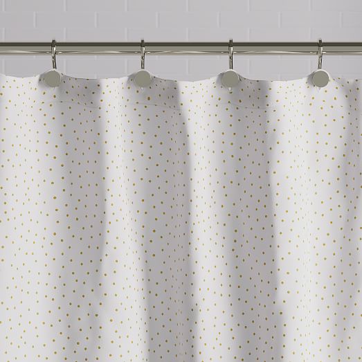 Organic Polka Dot Shower Curtain, Black And White Polka Dot Shower Curtain