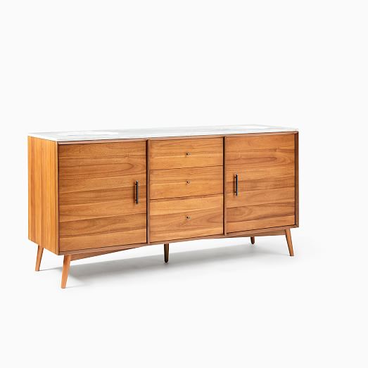 Mid Century Double Bathroom Vanity 72 Acorn