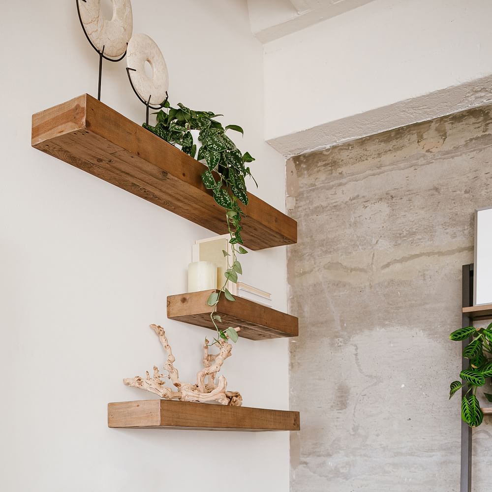 Reclaimed Solid Pine Floating Shelf West Elm