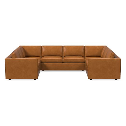 Harris Leather 5 Piece U Shaped Sectional, 5 Piece Leather Sectional Sofa