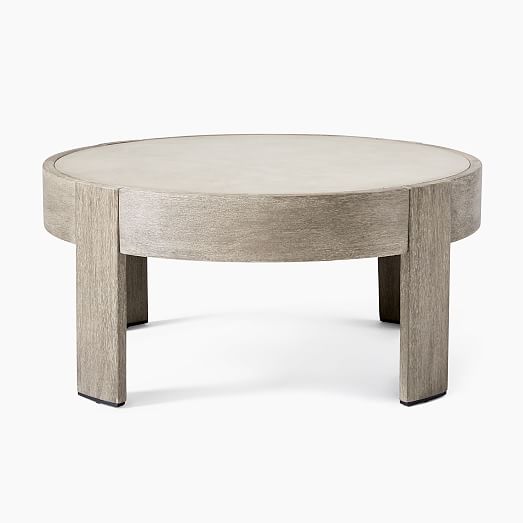 Portside Outdoor Round Concrete Coffee, Small Round Outdoor Coffee Table