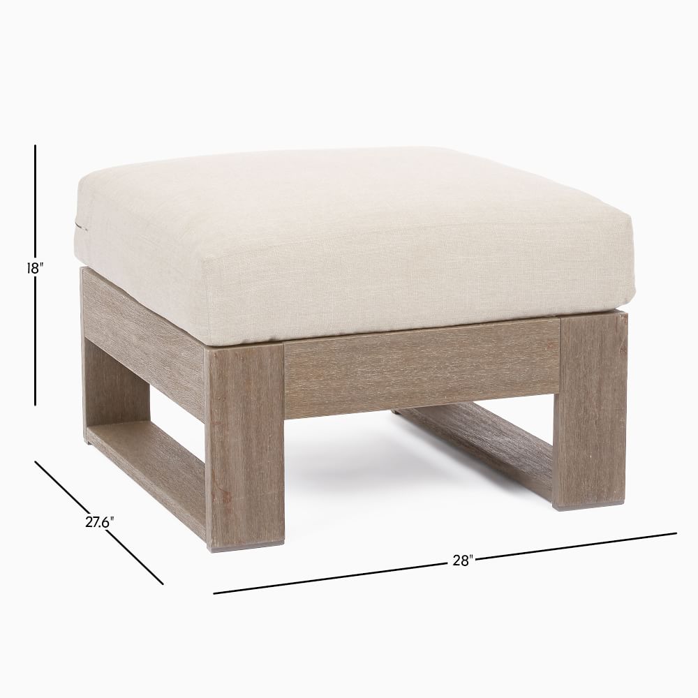 Portside Outdoor Ottoman | West Elm