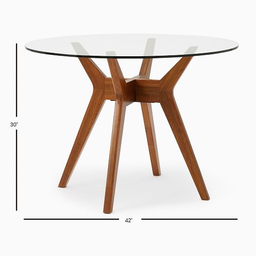 Jensen Round Dining Table, Round Piece Of Glass For Table