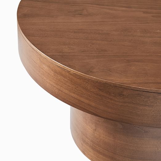 Volume Round Pedestal Coffee Table Wood, Round Wood Table