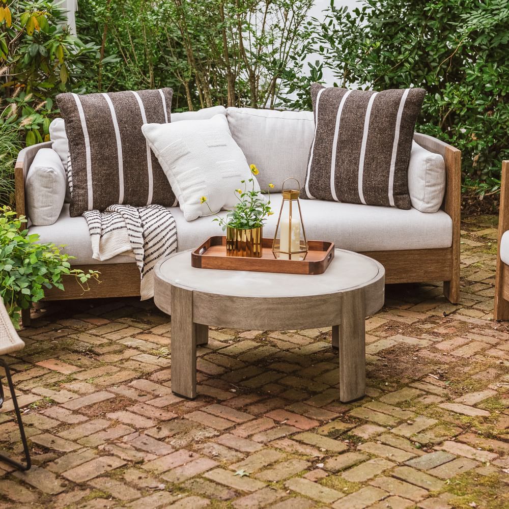 Portside Outdoor Round Concrete Coffee Table West Elm