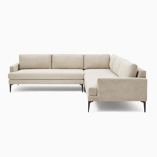 Andes 3 Piece L Shaped Sectional, L Shaped Sectional Sofa Bed