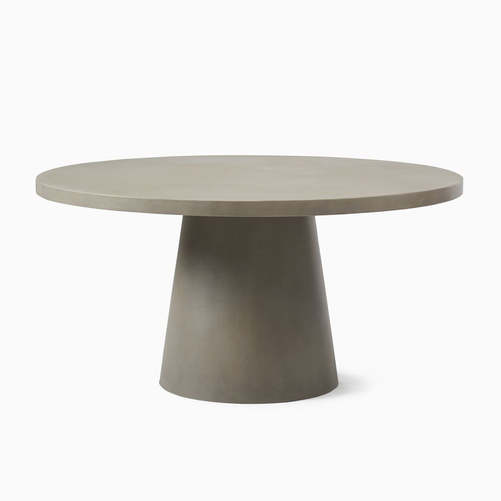 Concrete Outdoor Round Pedestal Dining Table | West Elm