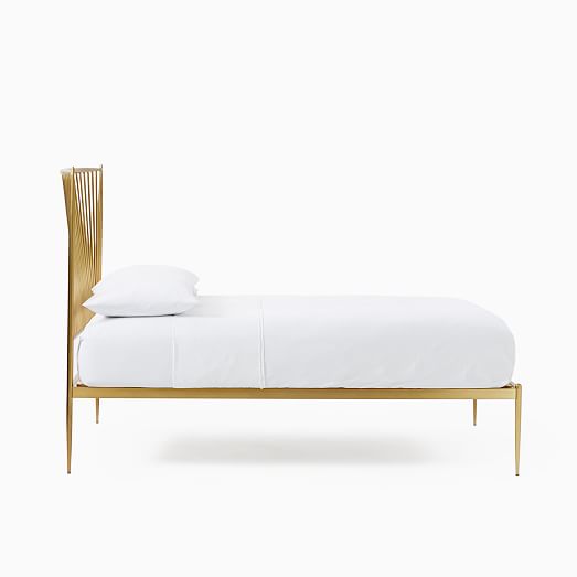 Stella Metal Bed, Brass Bed Frame Queen
