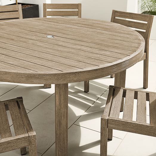 Portside Outdoor 60 Round Dining Table, What Size Rug For A 60 Round Dining Table
