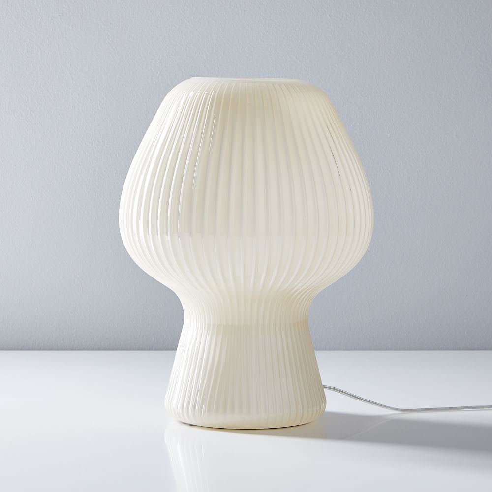 reeded glass table lamp