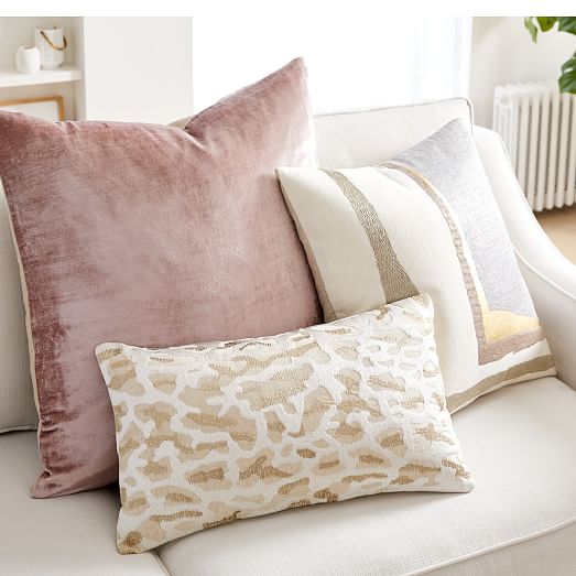 Embroidered Animal Print Pillow Cover