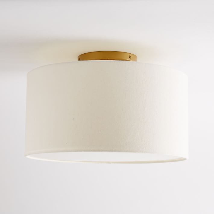 fabric shade drum flush mount