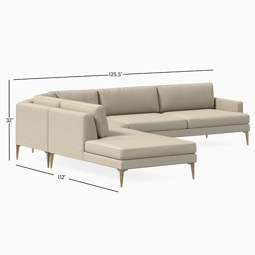 Andes 3 Piece Bumper Chaise Sectional