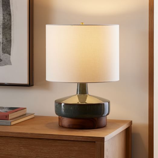 Wood Ceramic Table Lamp Small, Miss K Table Lamp Closeout Special