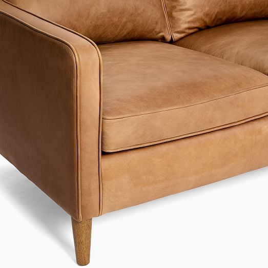 Hamilton Leather Sofa, Brown Leather Tufted Couch West Elm