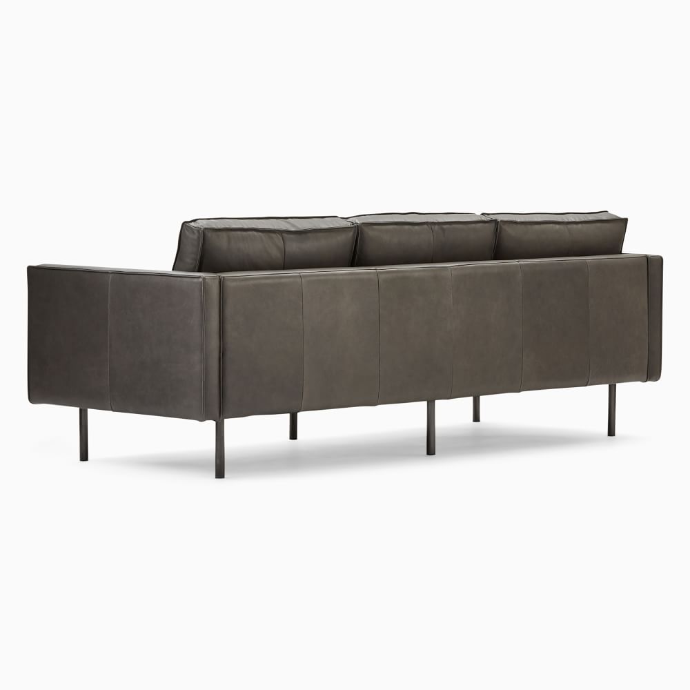 Axel 89" Sofa, Saddle Leather, Nut West Elm