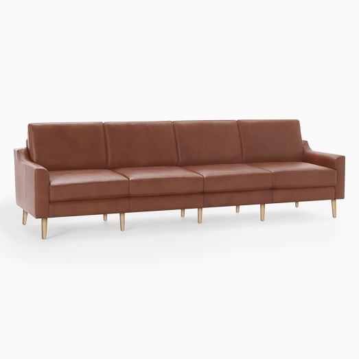 Burrow Nomad Leather Sofa with Ottoman (86.5")