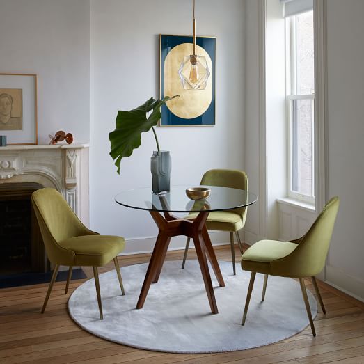 Jensen Round Dining Table, Small Round Glass Dining Table And 2 Chairs