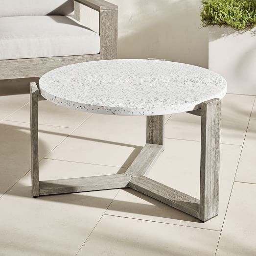 Mosaic Outdoor Coffee Table Terrazzo, Mosaic Outdoor Side Table