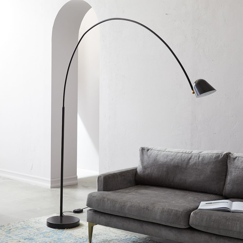 Led Overarching Boom Arm Floor Lamp, West Elm Mid Century Overarching Floor Lamp