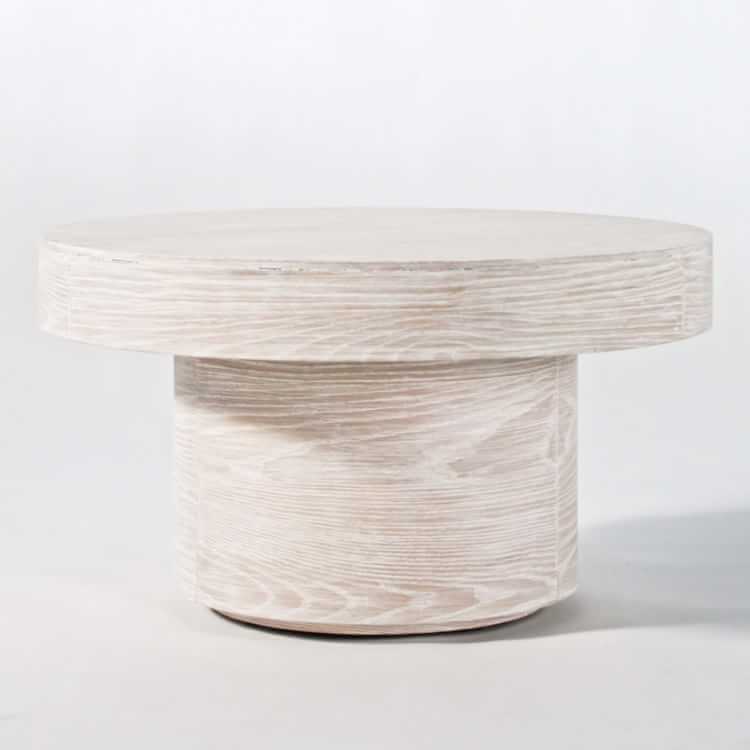 Volume Round Pedestal Coffee Table Wood, White Wood Round Coffee Table