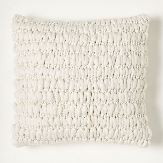 white knit throw pillow