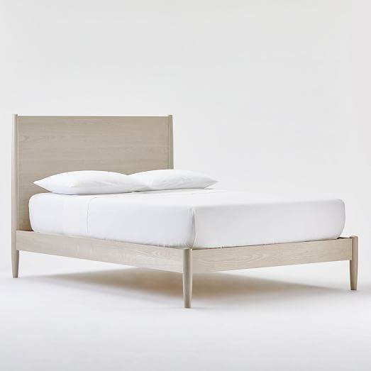 Mid Century Bed, West Elm Solid Wood Headboard Queen Size Bed