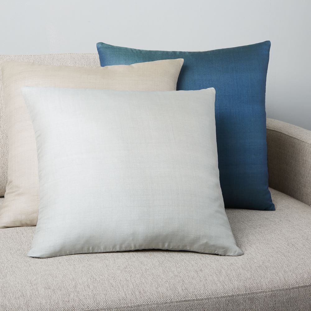 Sari Silk Solid Pillow Cover Dark Putty West Elm