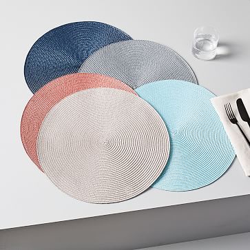 Round Woven Placemats Set Of 2, Round Straw Placemats
