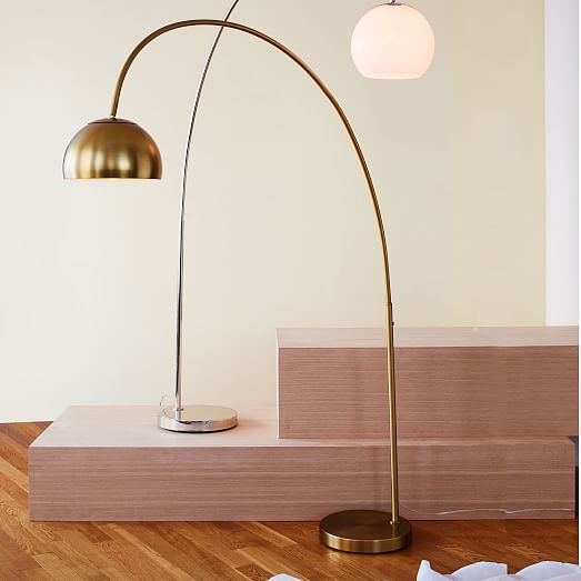 Overarching Metal Shade Floor Lamp, West Elm Acrylic Floor Lamp