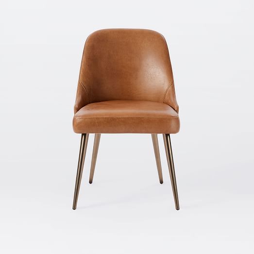 Mid Century Leather Dining Chair, West Elm Saddle Dining Chair