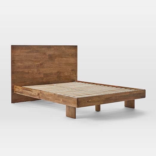 Anton Solid Wood Bed, West Elm Wood Bed Frame Queen