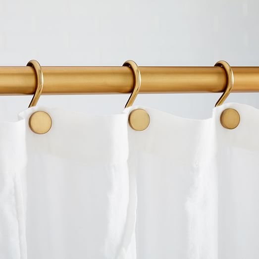 Modern Shower Curtain Rings Set Of 12, Gold Shower Curtain Tension Rod