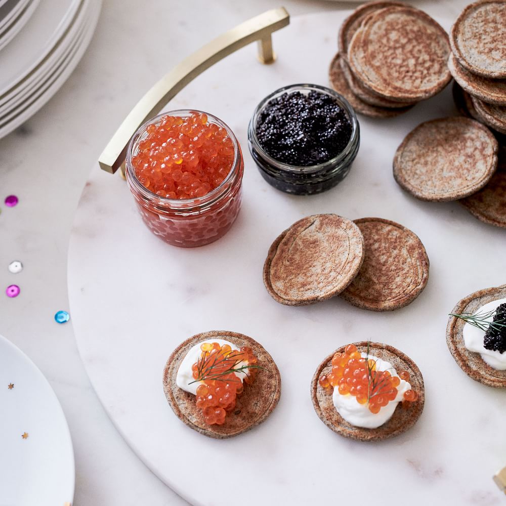 Marble & Brass Round Cheese Board West Elm