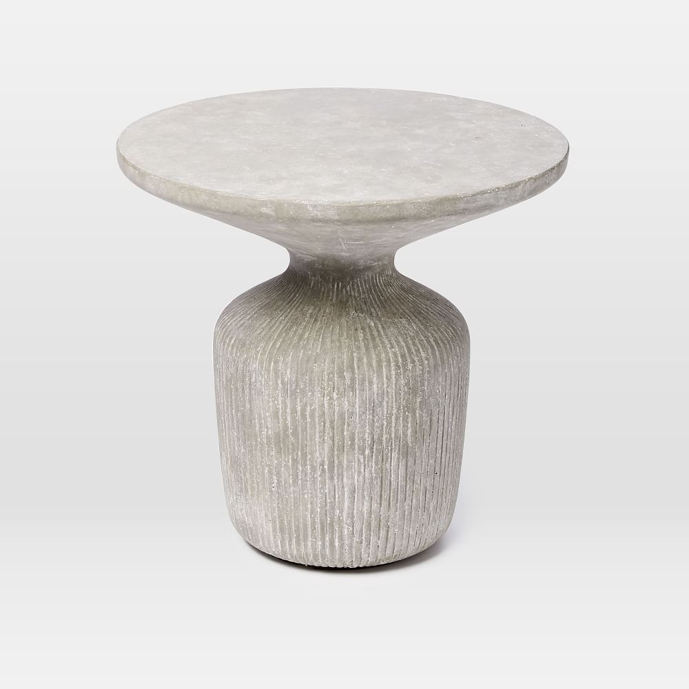 Tambor Concrete Outdoor Drum Side Table West Elm