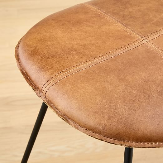 Slope Leather Backless Counter Stool, Bar Stools Backless Leather