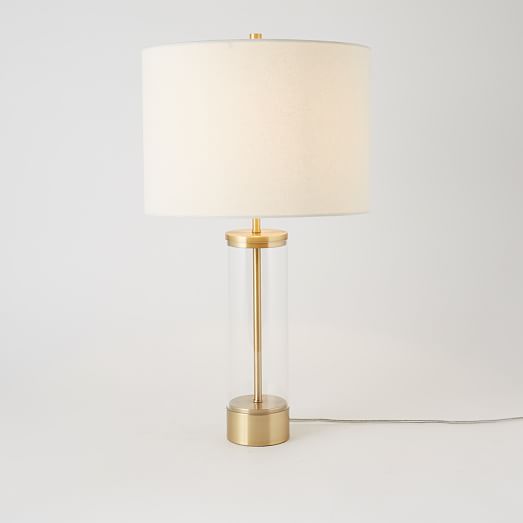 Acrylic Column Table Lamp Antique Brass, Acrylic Column Table Lamp Usb Cable