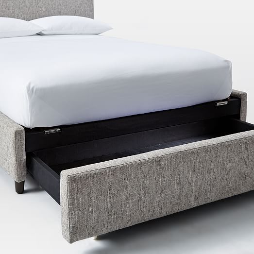 Contemporary Upholstered Storage Bed, King Size Upholstered Bed With Storage