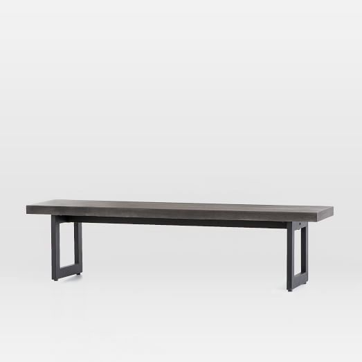 metal dining bench black