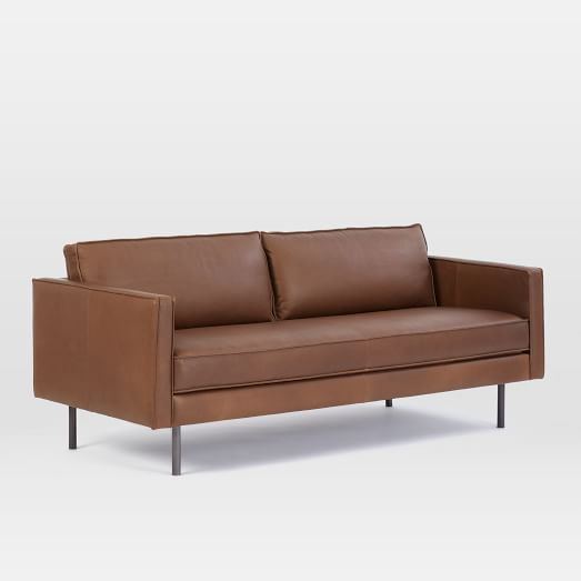 Axel Leather Sofa, Brown Leather Tufted Couch West Elm