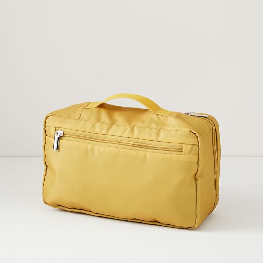 yellow toiletry bag