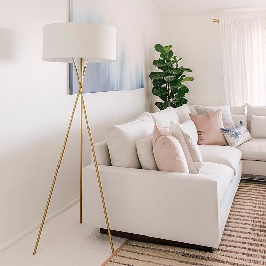 Mid Century Tripod Floor Lamp, Tripod Floor Lamp Living Room Ideas
