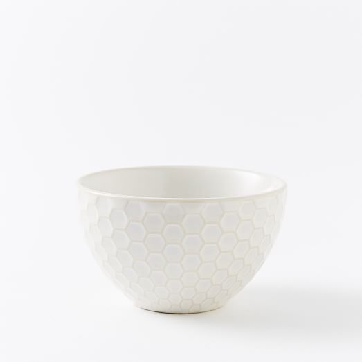 Textured Dip Bowl - White (Honeycomb)