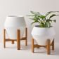 Ilya Turned Wood Planters | West Elm