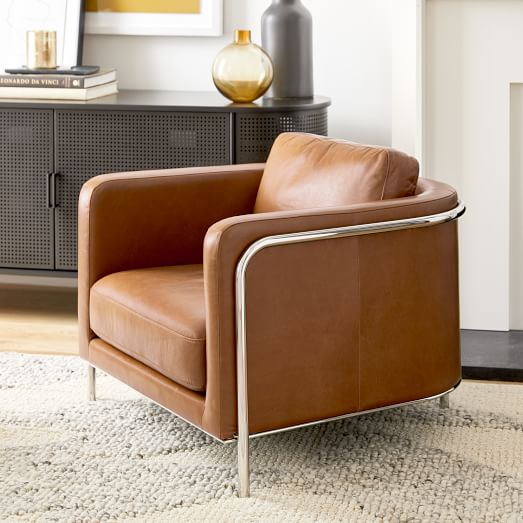 Nina Leather Chair, Low Leather Chair