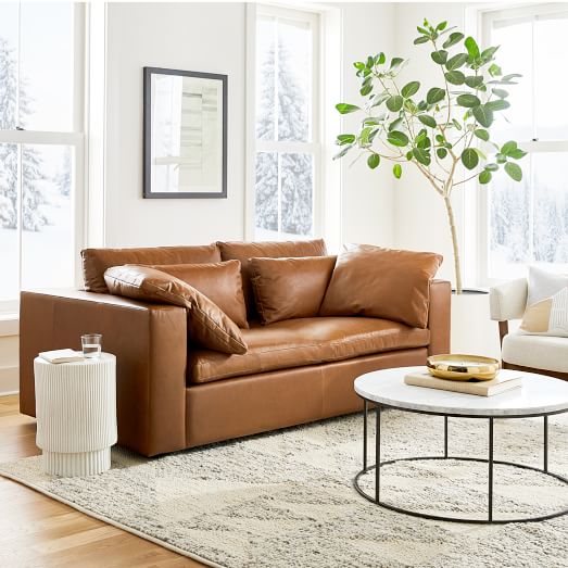 Harmony Modular Leather Sofa, Plush Leather Couch