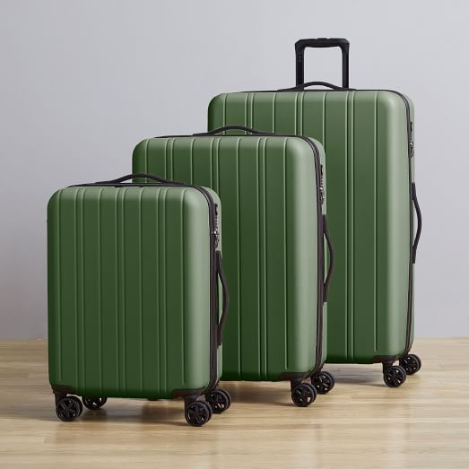 olive green suitcase